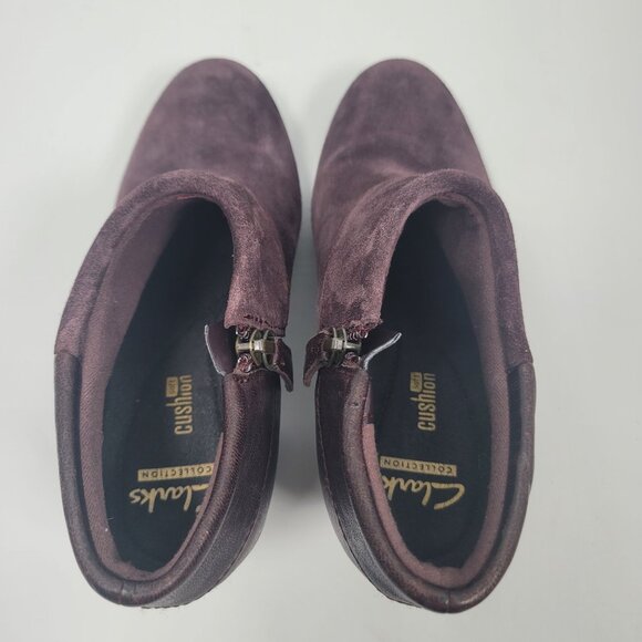 Clarks Enfield Canal Purple Plum Suede Ankle Boots US Size 5.5M - Picture 6 of 10